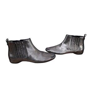 Donald Pliner Belle Leather Moccasin Metallic Ankle Booties 7 New